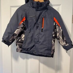 ZeroXposur Kids Charcoal and Orange Puffer Jacket